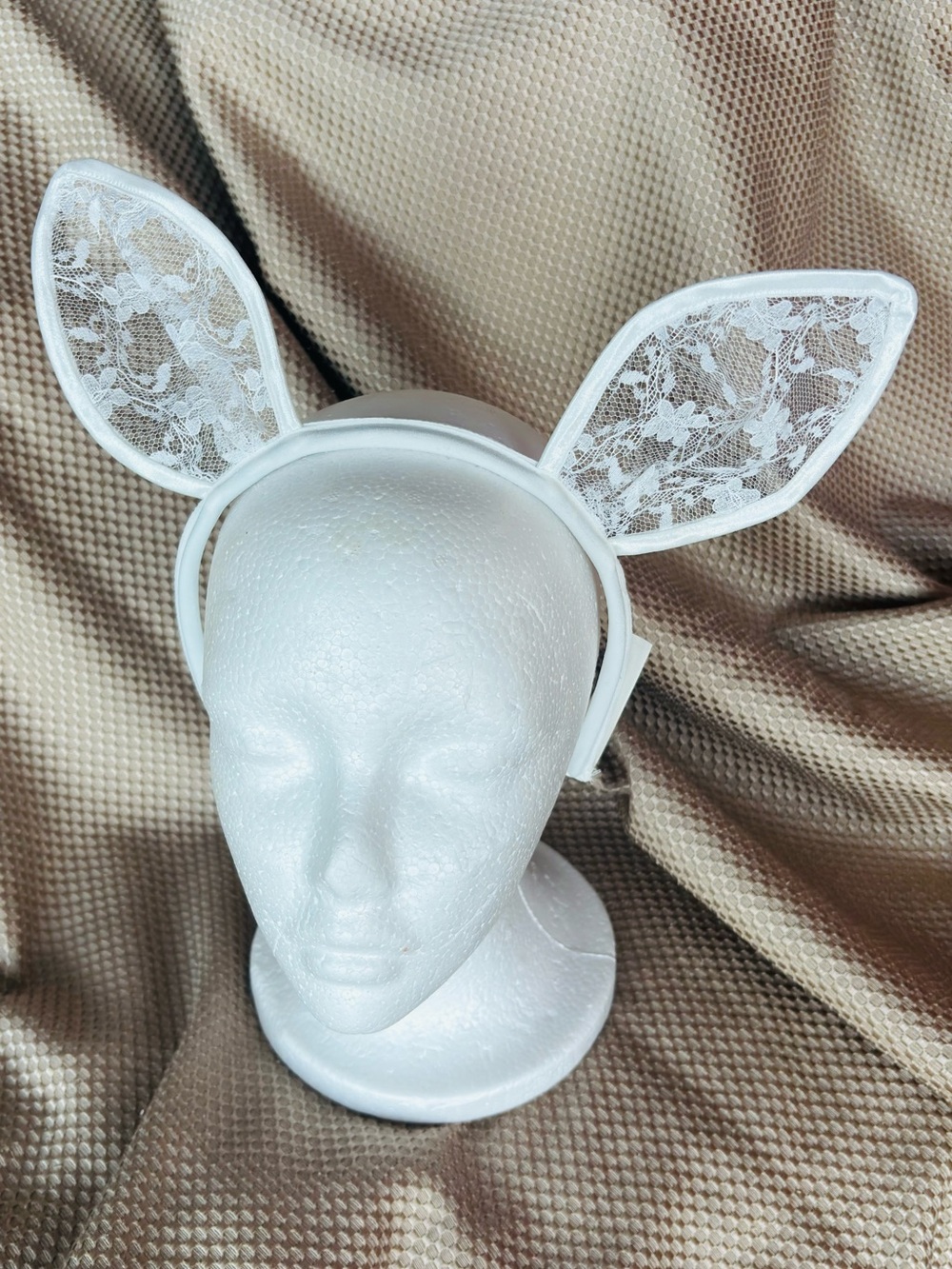 NWT - White Lace Bunny Ear Headband for Women
